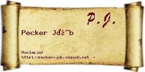 Pecker Jób névjegykártya